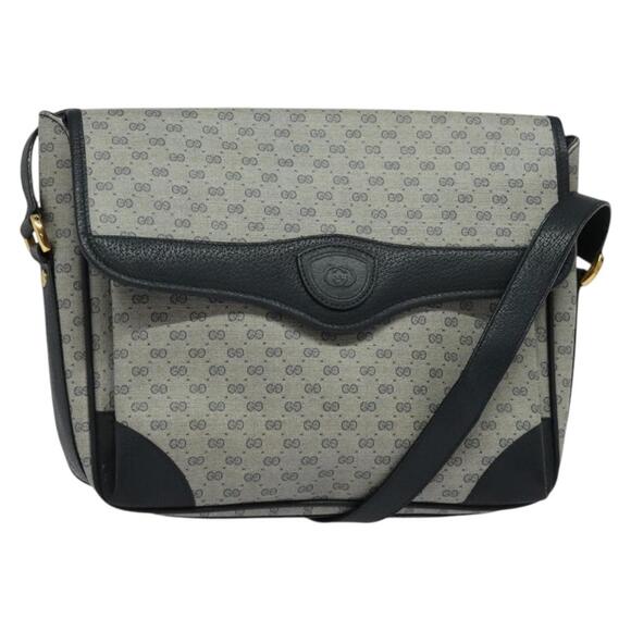 GUCCI Micro GG Supreme Shoulder Bag Pvc Navy Gold 001 116 001 116 - Picture 1 of 16